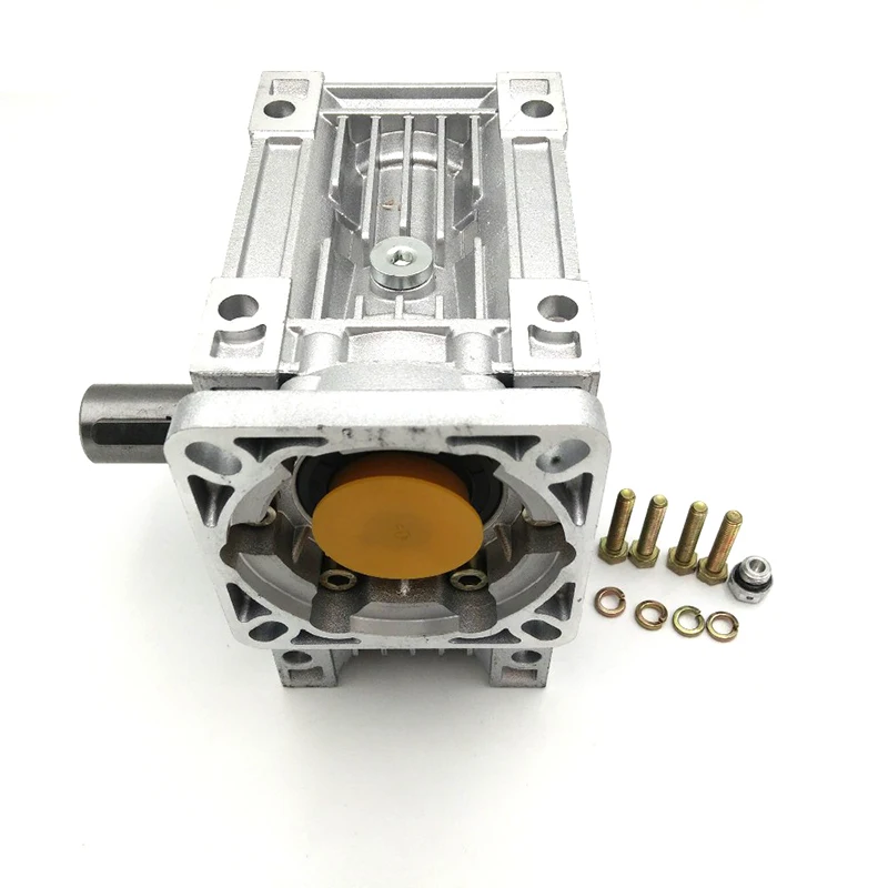 NMRV050 Worm Gearbox Speed Ratio 100:1 Input Bore 4/19mm 90° Speed Reducer forNEMA32/34/36/42/52 Servo / Stepper Motor