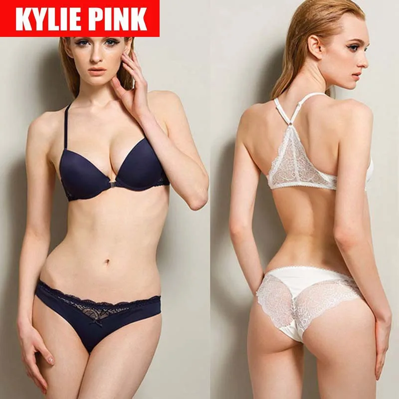 KYLIE, розовые кружевные комплекты нижнего белья, бюстгальтер для маленькой груди и трусики, сексуальные костюмы с пуш-ап эффектом, бюстгальтер с застежкой спереди, нижнее белье