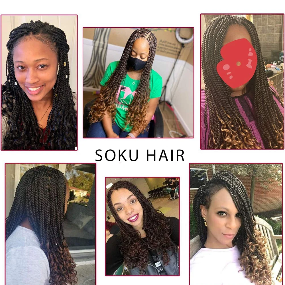 Soku Senegalese Twist Crochet Hair with Curly Ends Senegal Twist Braiding  Hair 18 Inches Pre- Twist
