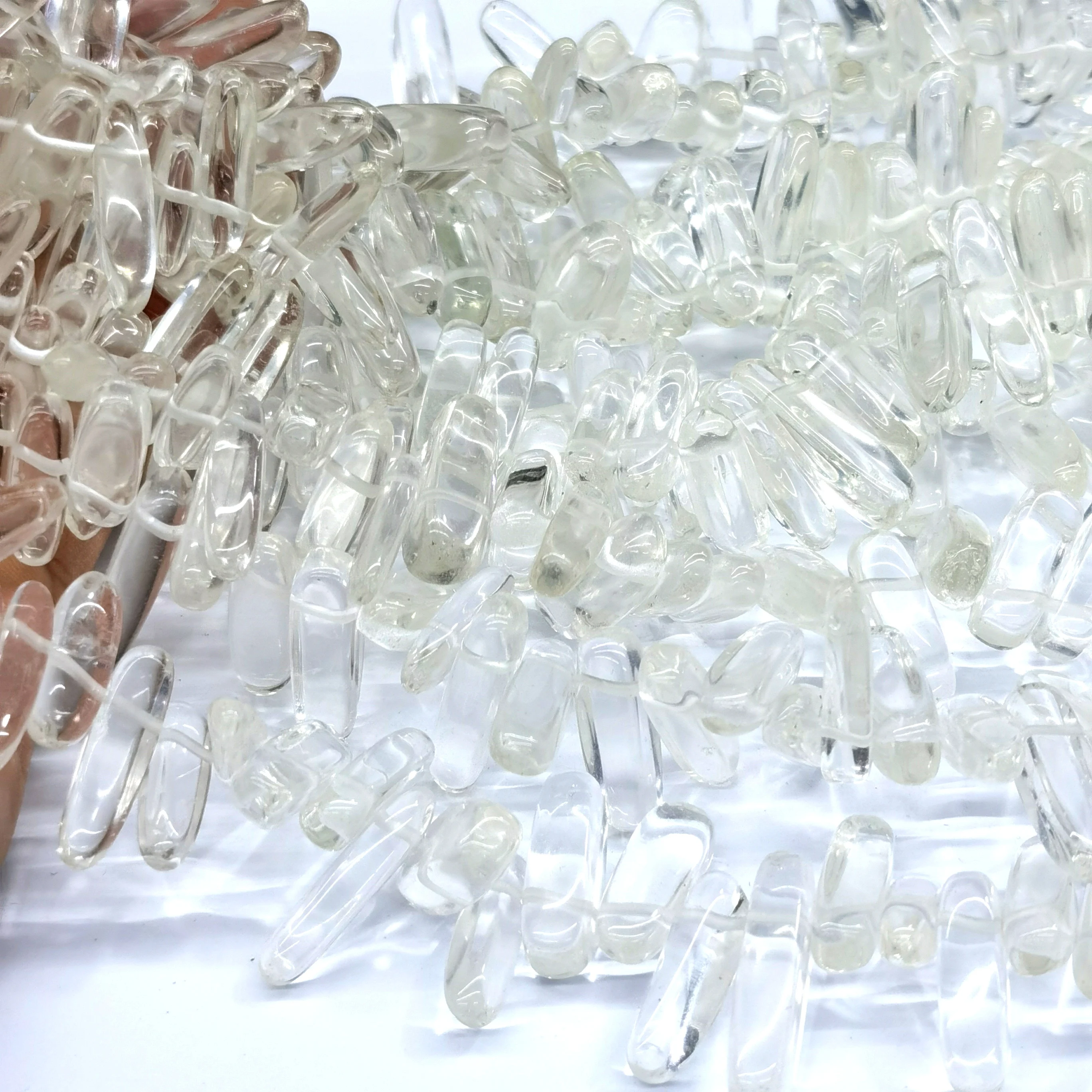 

7*22 Natural White Crystal long Tooth DIY must have long chain