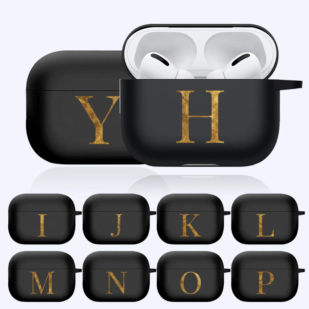 

Matte Black Protective Case for Apple AirPods Pro Dust-proof Earphone Case Letter Pattern Silicone Earphone Sleeve Accessories