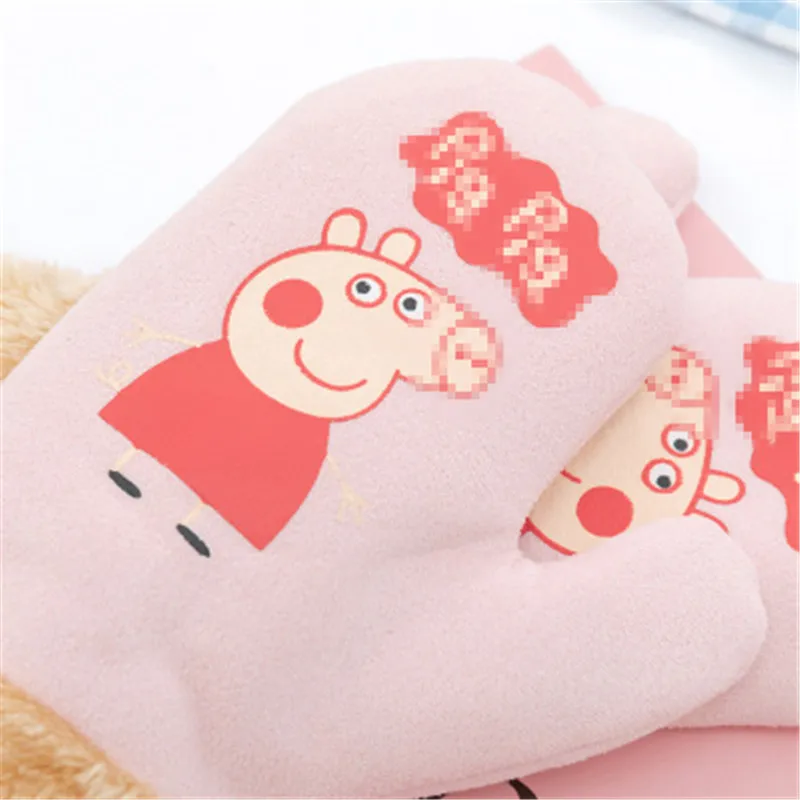 

Peppa Pig Piggy Winter Gloves Warm Children's Print Mittens Thicken Edition Children's Winter Essentials Children Students