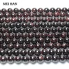 Meihan Genuine Natural Red Garnet  Smooth Round Loose stone beads for jewelry DIY making design wholesale 3