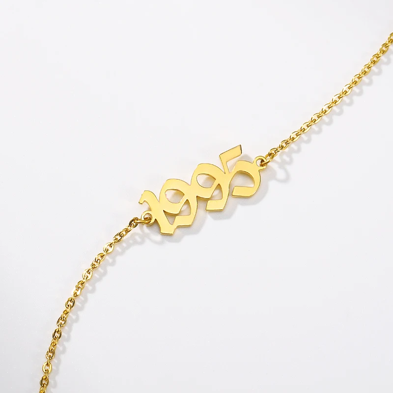 Angepasst Jahr Fußkettchen Für Frauen Edelstahl Name Knöchel Bein Kette Armband Fuß Schmuck Frauen Sommer Party Geschenke – Detail 7
