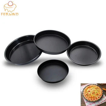 

FEBWIND Round Deep Frying Pan for Pancakes Non-stick Pizza Pie Pan Carbon Steel Thick Baking Pan Baking Tray Cake Dish 044