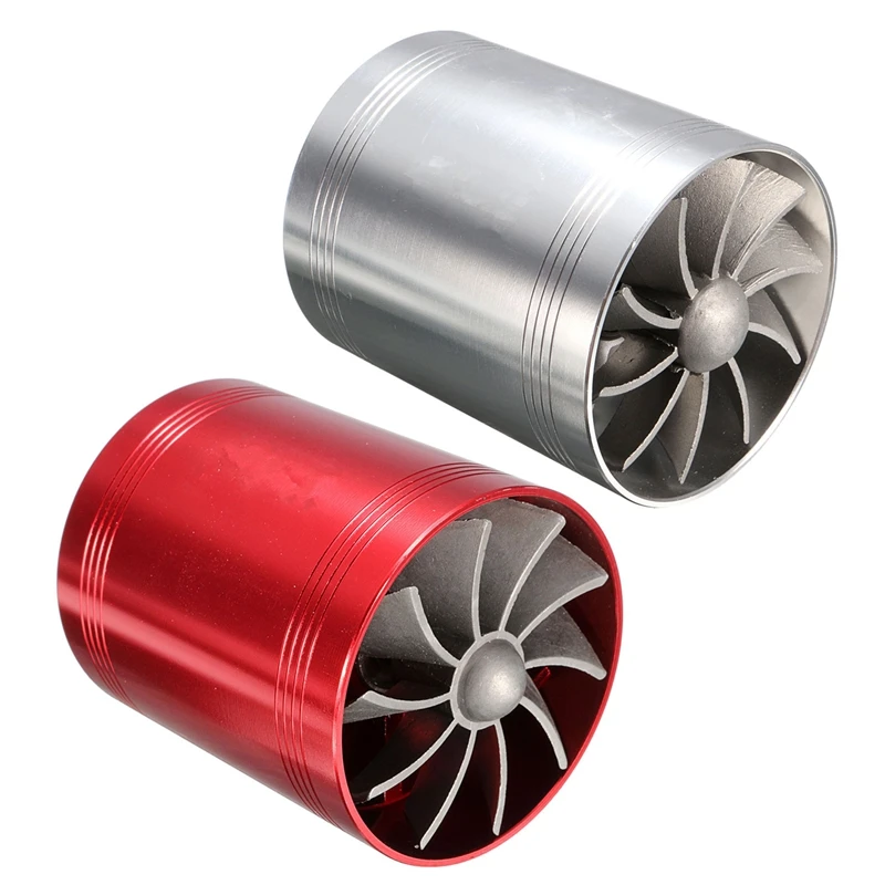 Universal Car Double Turbine Turbo Charger Air Intake Gas Fuel Saver Fan Auto Supercharger | Автомобили и мотоциклы