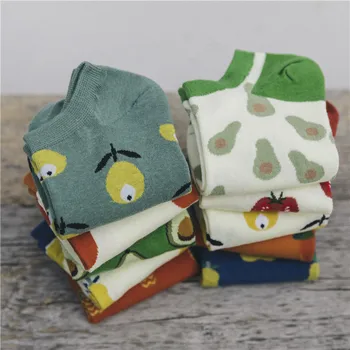 

2020 Spring Lovely Cartoon Fruits Patterned Women Socks Basic Joker Casual Ankle Socks For Female Breathable Comfortable Sox