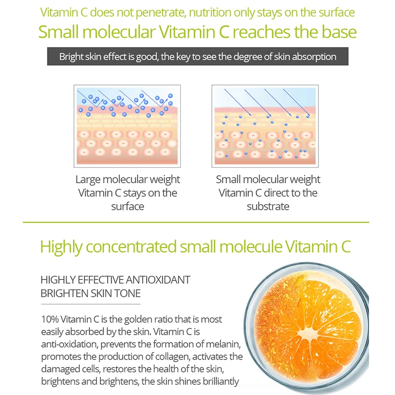 VIBRANT GLAMOUR Vitamin C Whitening Face Serum Hyaluronic Acid Cream Remover Acne Treatment Fade Dark Spots Anti-Aging Skin Care VIBRANT GLAMOUR Vitamin C Whitening Face Serum Hyaluronic Acid Cream Remover Acne Treatment Fade Dark Spots Anti-Aging Skin Care