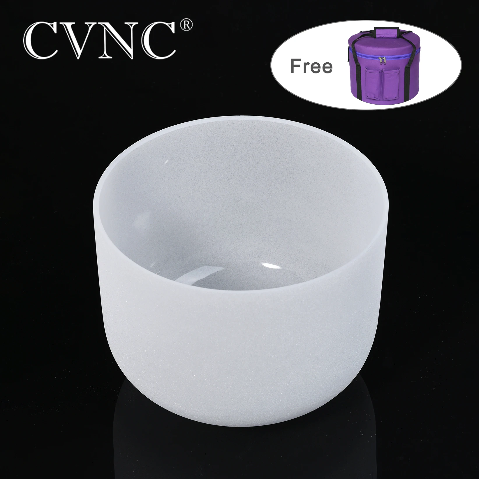 CVNC 432 Гц 1" Note C/D/E/F/G/A/B матовая кварцевая Поющая чаша+ фиолетовая сумка для переноски