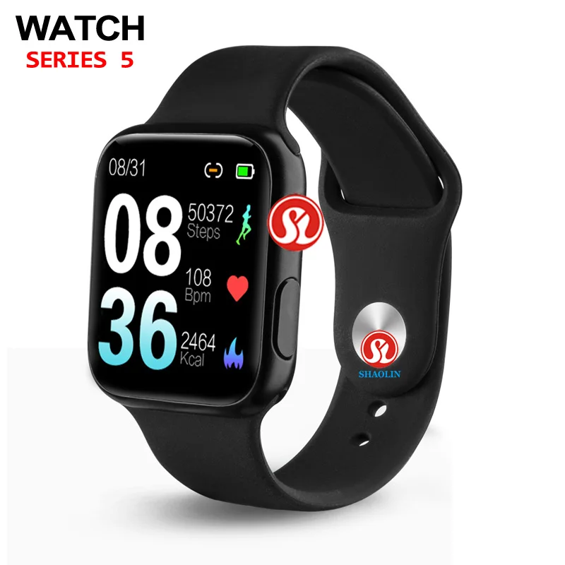 38 мм Водонепроницаемые Bluetooth Смарт-часы Мужские Женские Смарт-часы для Apple Watch iOS Android телефон сердечный ритм кровяное давление pk IWO 12 - Цвет: P Black