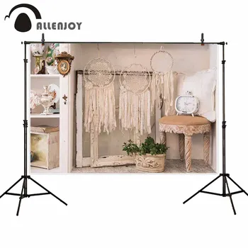 

Allenjoy photophone backgrounds Dream catcher room indoor decor chair alarm clock photographic backdrops photobooth photocall