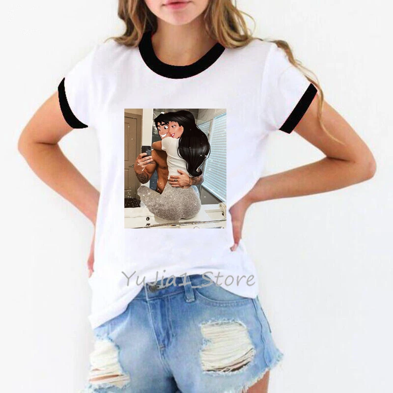 

Princess prince self-timer print t-shirt camiseta mujer vogue funny t shirts women clothes 2019 summer tops tee shirt femme