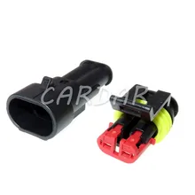

1 Set 2 Pin 282104-1 282080-2 AMP SuperSeal Waterproof Electrical Automotive Connector Wiring Socket For Cars