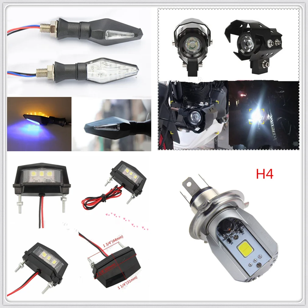 Motocicleta Farol Lâmpada LED Turn Signal Luz Placa Bulb H4 Para SUZUKI