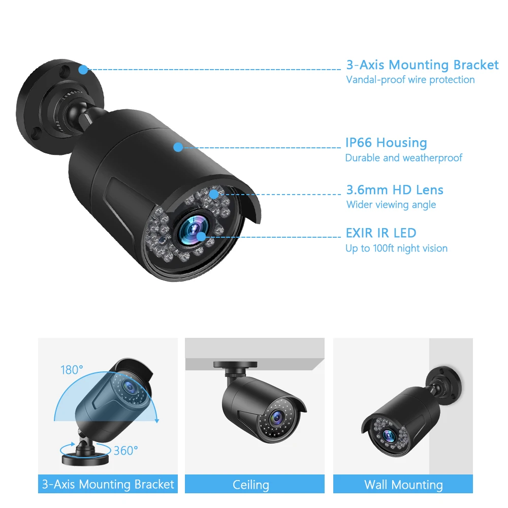 NVR 8CH 1080P видео рекордер Домашняя безопасность 4 шт. ip-камера CCTV безопасности Беспроводная система видеонаблюдения Комплект для улицы