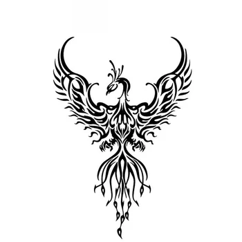 

Car Stickers Phoenix Fashion Creative PVC Car Decoration Accessories Decals Waterproof Sunscreen Black/white, 17cm*12cm