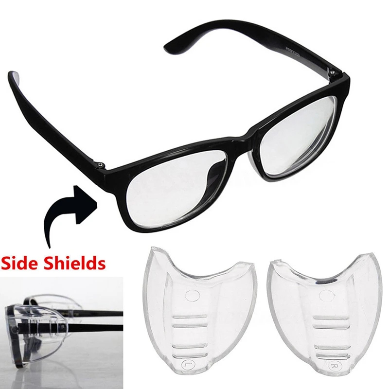 2 шт./пара защитные очки протектор, аксессуары для глаз, солнцезащитные очки боковой защитой безопасность нетоксичный прозрачный Универсальный гибкий боковой защитой