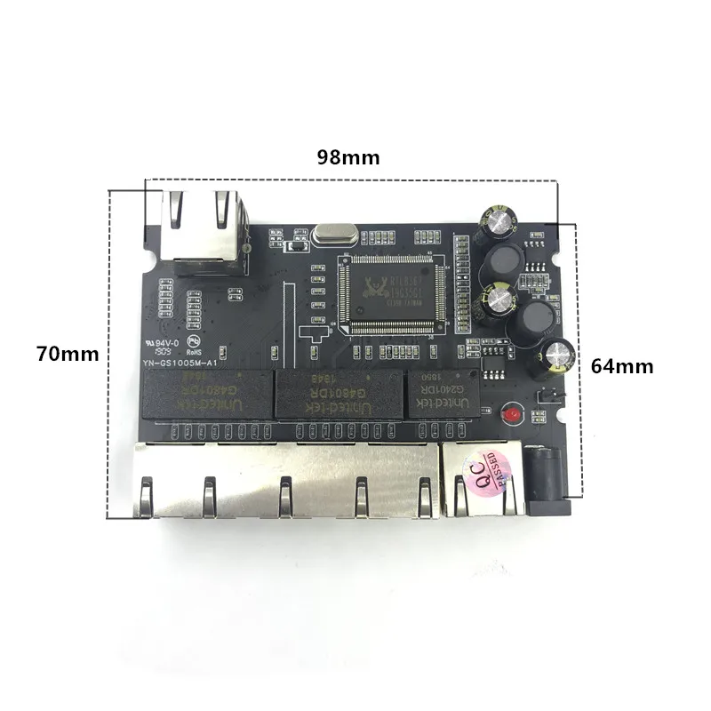 8 Порты и разъёмы 10/100/1000 m OEM PBC Gigabit Ethernet коммутатор с pin Путь заголовок