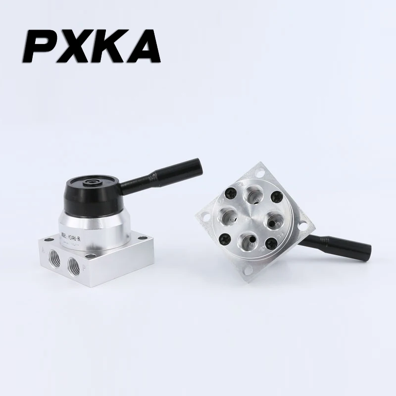 Free shipping Pneumatic manual valve manual rotary valve K34R6-8D/K34R6-8L manual valve cylinder control valve 3-position 4-way