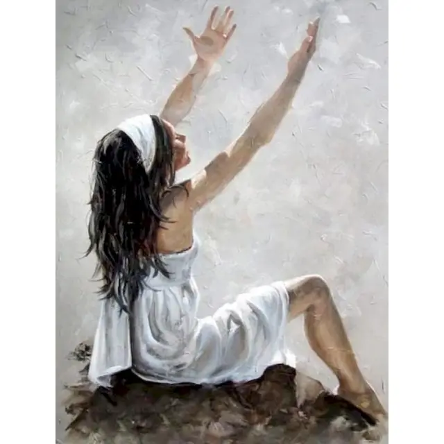 GATYZTORY DIY Painting By Numbers Girl in White Figure Picture HandPainted Oil Painting Acrylic Painting Unique Gift Home Decora 9912777