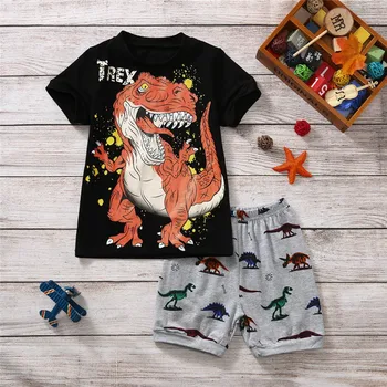 

Hot Sale Brand Boys Clothing Children Summer Boys Clothes Cartoon Kids Boy Clothing Set T-shit+Pants Cotton Clothes Sunsuits Bew