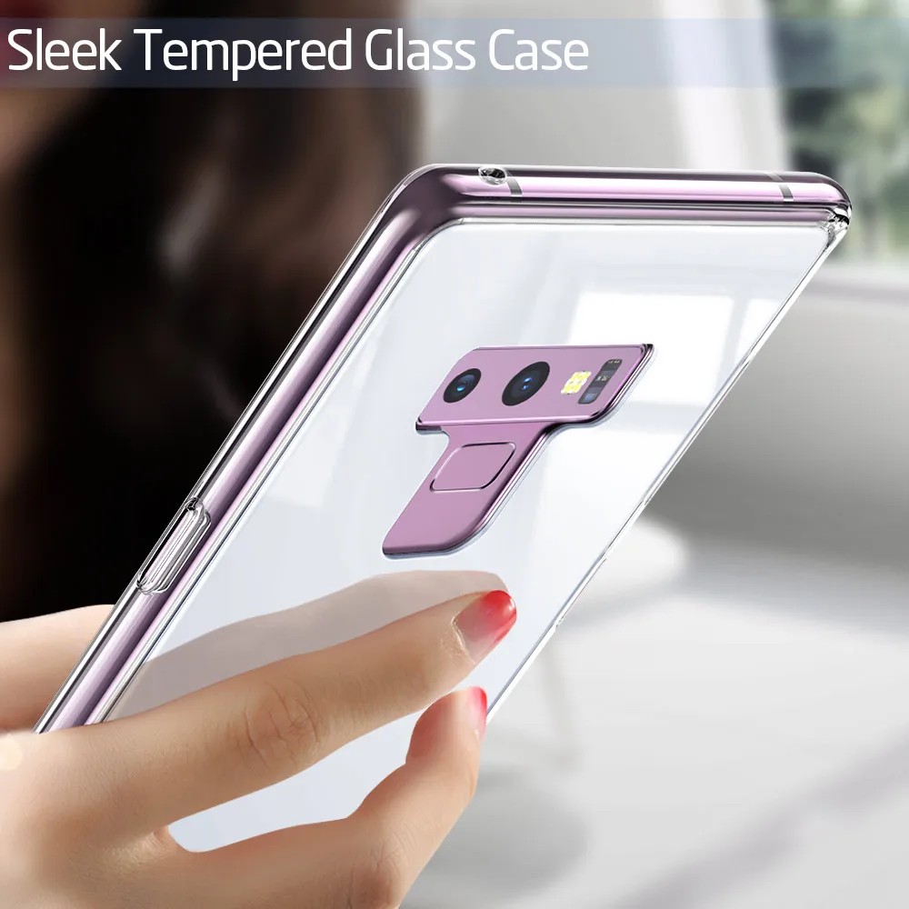 ESR Super Tough Tempered Glass Case for Samsung Galaxy Note 9 Case Cover Phone Bumper For Samsung Note 9 Mobile Phone Accessory ESR Super Tough Tempered Glass Case for Samsung Galaxy Note 9 Case Cover Phone Bumper For Samsung Note 9 Mobile Phone Accessory