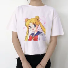 Best Offers New T shirt Female Harajuku Cartoon Sailor Moon Summer Tops Kawaii Funny Printed Fashion Casual Tees For Women