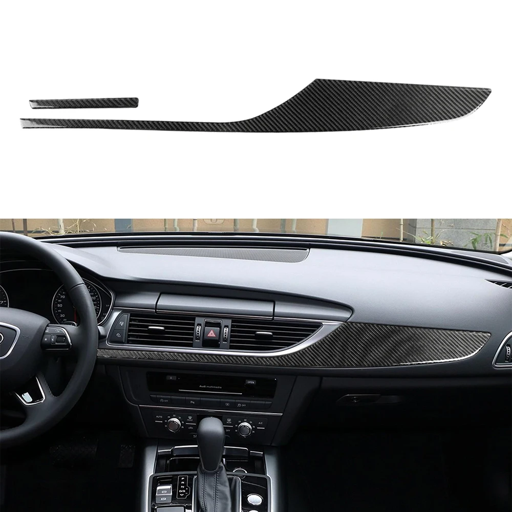 

Центральная консоль, панель приборной панели, декоративная накладка для Audi A6 S6 C7 A7 S7 4G8 2012-2018, аксессуары для салона автомобиля из углеродного волокна
