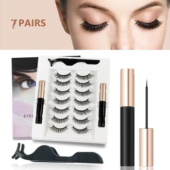 

Magnetic Eyelashs Magnet Liquid Eyeliner& Magnetic Lashes & Tweezer Set Waterproof Long Lasting Eyelash Extension7 Pairs