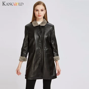 

KANCOOLD coats Women's Autumn Winter Leather Jacket Medium Thicken Casual fashion new coats and jackets women 2019AUG13