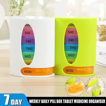 

2 Types Weekly Pill Box Daily Pill Case Splitter Travel Pill Organizer Medicine Box Cutter 7 Day Tablet Container