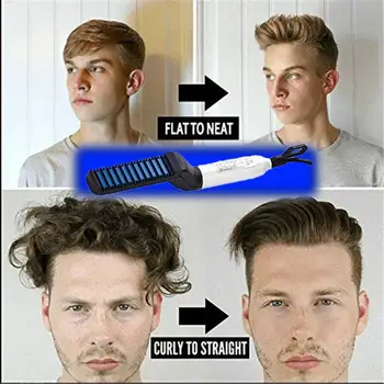 

Beard Straightener Multifunctional Hair Comb Brush Electric Quick Heating Hair Straightening Iron Hair Styling Comb For Men