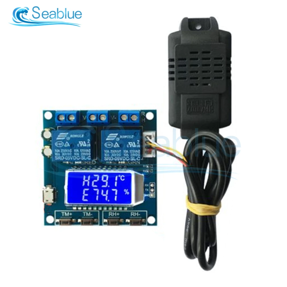 Thermostat Temperature Humidity Controller LCD Display SHT20 Sensor Relay DC 24V 
