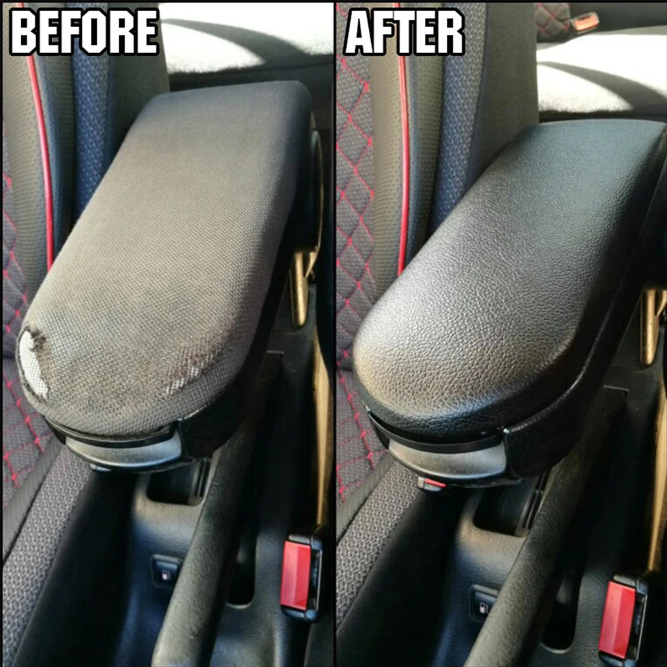 Armrest Lid Leather Cover For VW Amarok 2010-2020 Black Leather with Armrest Lid Leather Cover For VW Amarok 2010-2020 Black Leather with