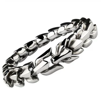 

Men Fashion Bracelet High Quality Dragon Black Retro Punk Bracelet