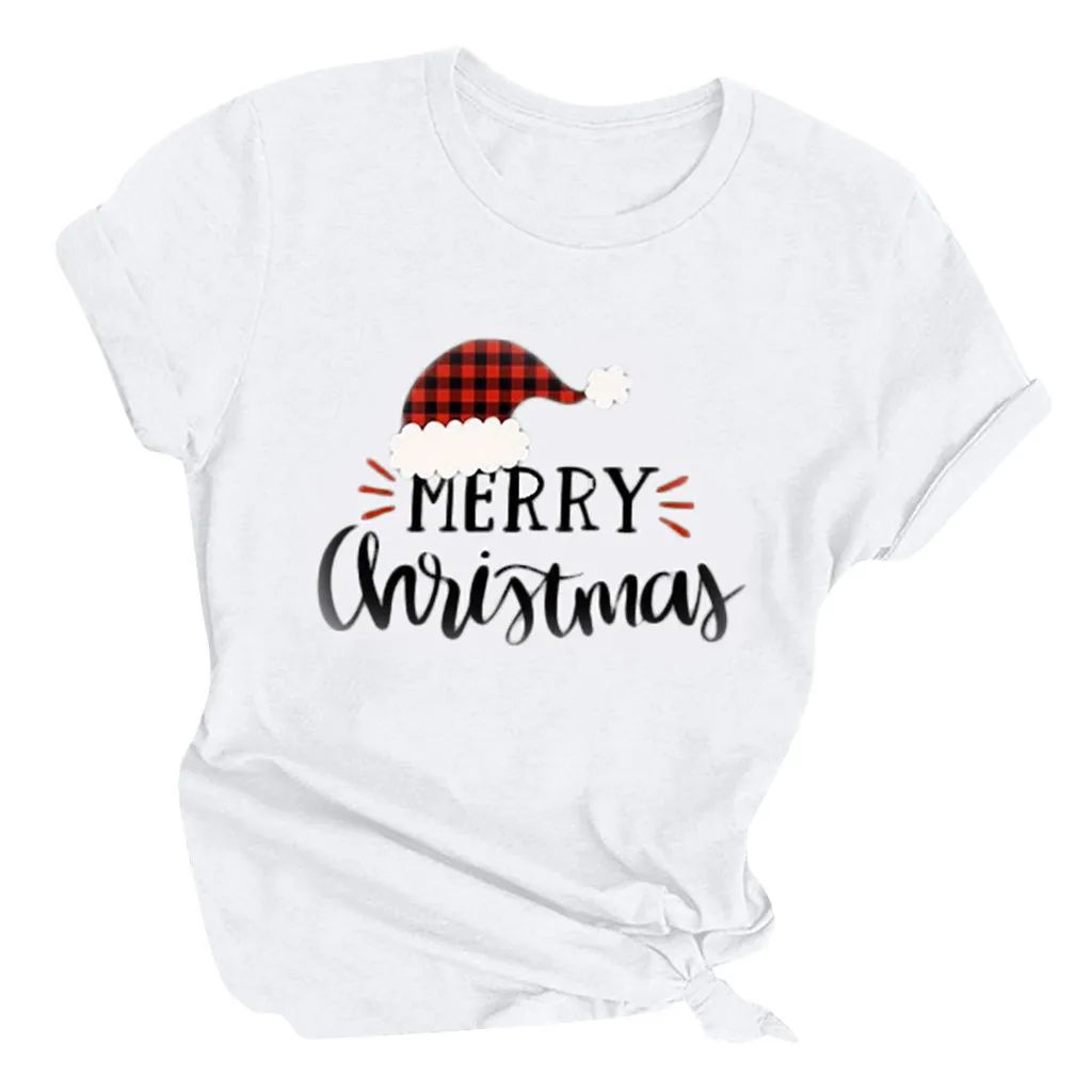 Merry Christmas футболка женская с буквенным принтом короткий рукав футболки топы Camisetas Mujer Рождество год женские свободные футболки