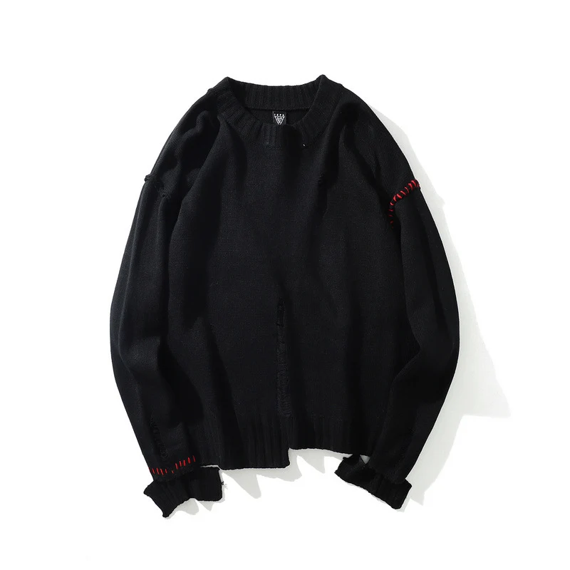 19SS Cooo Coll Men Women Long Sweater High streetwear Winter cotton Loose casual pull Streetwear sweter Hole Tops pullover
