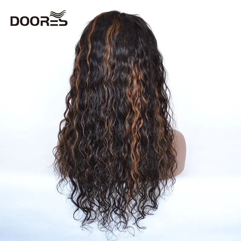 Выделите Синтетические волосы на кружеве парики из натуральных волос для Для женщин 13x6 эффектом деграде(переход от темного к парик человеческих волос глубокая волна Синтетические волосы на кружеве парик предварите Doores волос