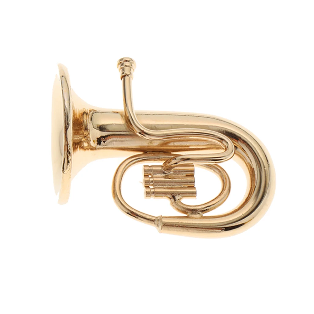 

1:12 Miniature Alloy Tuba Dollhouse Artist Offerings Ornaments, Handcrafts Music Instrument Collectibles