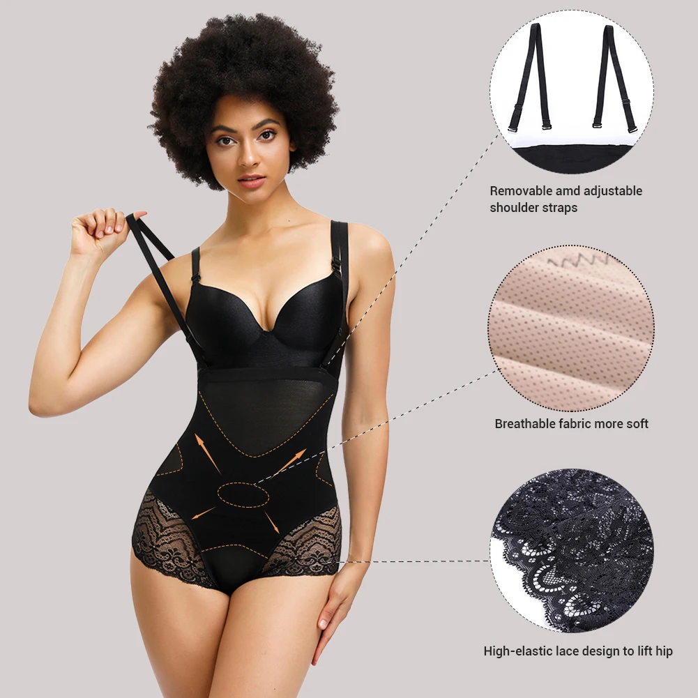 WAIST SECRET Women Body Shaper Slimming Waist Trainer Corset Shapewear Sexy Lace Postpartum Recovery Butt Lifter Underpants