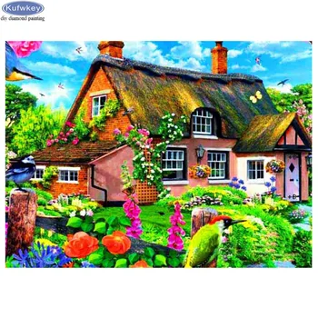 

Full Diamond Embroidery House landscape 5D DIY Diamond Painting Cross Stitch Mosaic Kit Square/Round Rhinestone Home Decor
