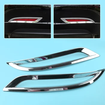 

DWCX 1 Pair Car Chrome Rear Bumper Reflector Fog Light Lamp Surrounds Cover Decoration Strip fit for Tesla Model 3