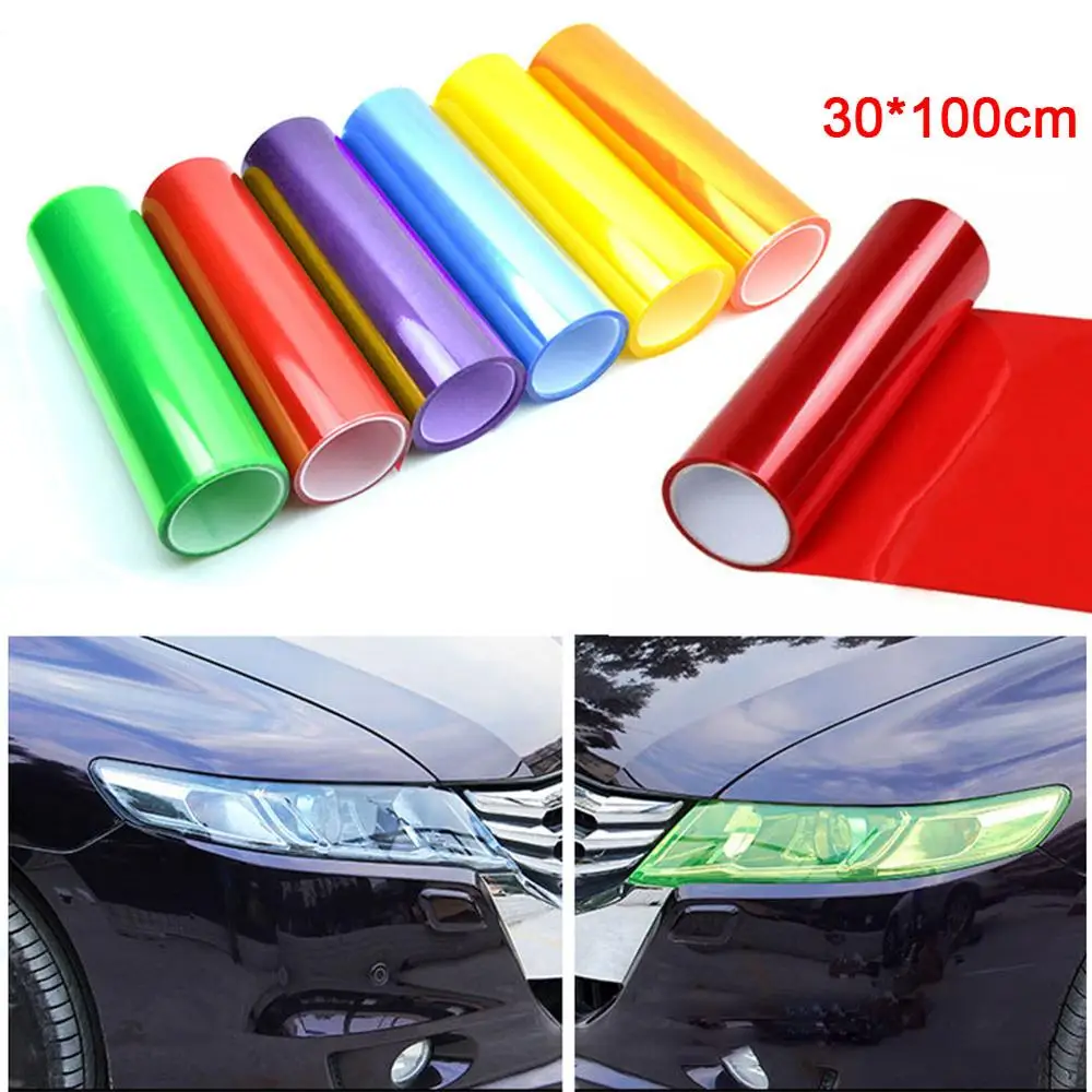 30*120cm Car Transparent Headlight Protector Film,Car Headlight Taillight Fog Light Overlay Tint