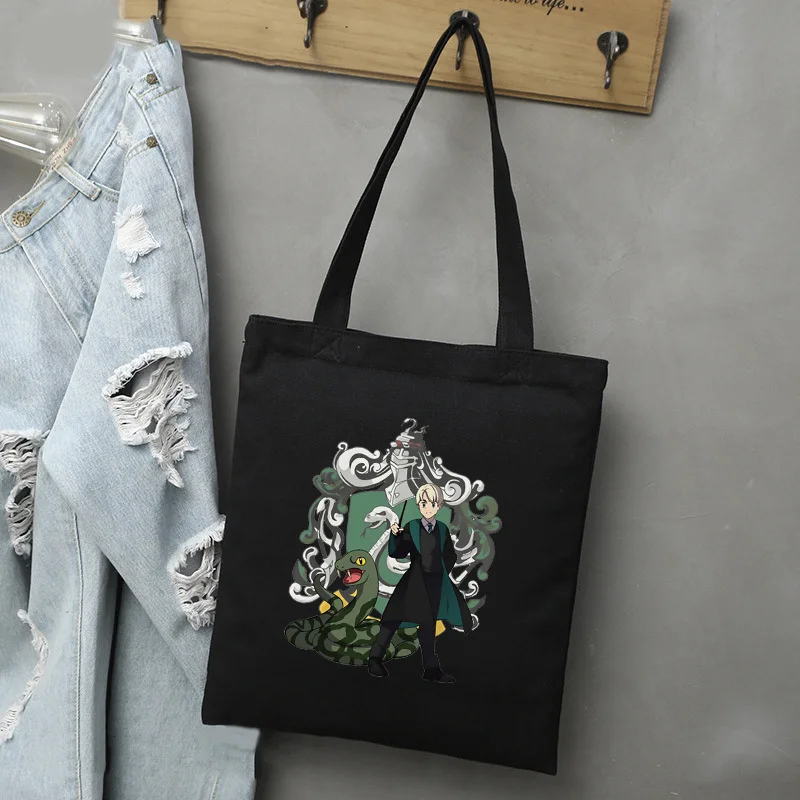 Shopping Bag Potters Draco Malfoy Harries Tote Bags Customizable Bag Shoulder Woman Designer Handbags Women's Shopping Printed