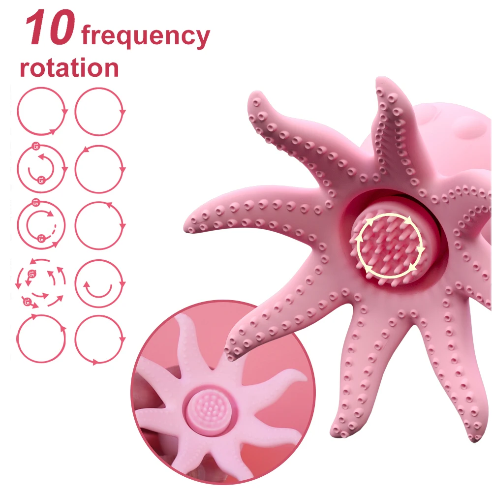 IKOKY 10 Speed Rotating Nipple Stimulator Vibrator Breast Massager Sex Toys for Women Clit Stimulation Female Masturbation