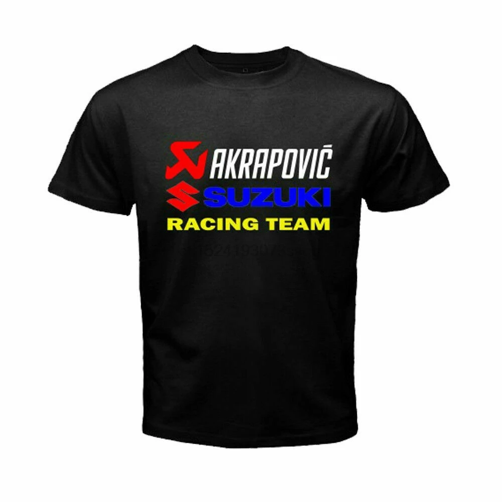 AKRAPOVIC SUZUKI RACING логотип мужская Черная футболка Размер S2XL |