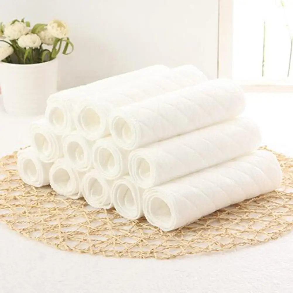 

10Pcs Multi-Layer Newborn Baby Reusable Breathable Nappy Diaper Inserts Liners