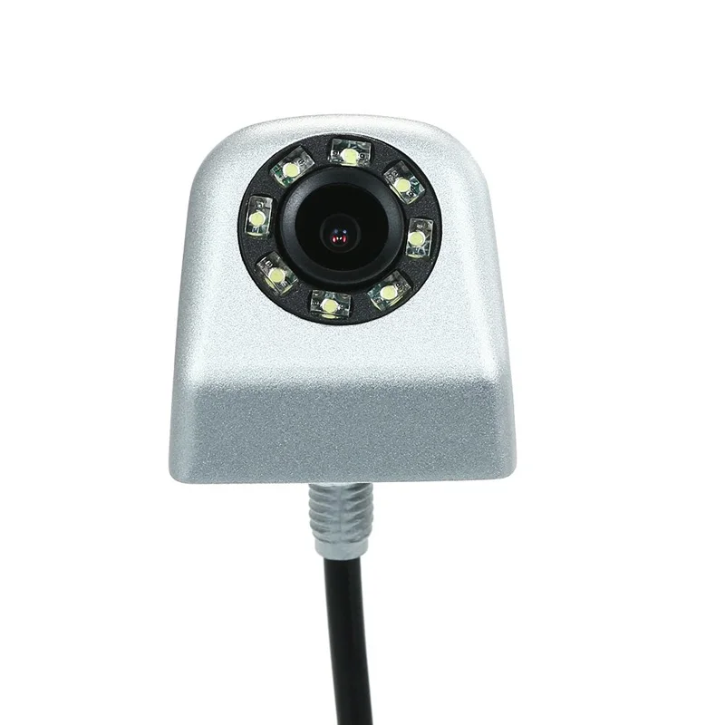 Bright white plating YuanTing, 170 градусов, 8 светодиодный, ночное видение, водонепроницаемый, для автомобиля, заднего вида, для парковки, безопасная камера, выбор режима - Название цвета: Bright white plating