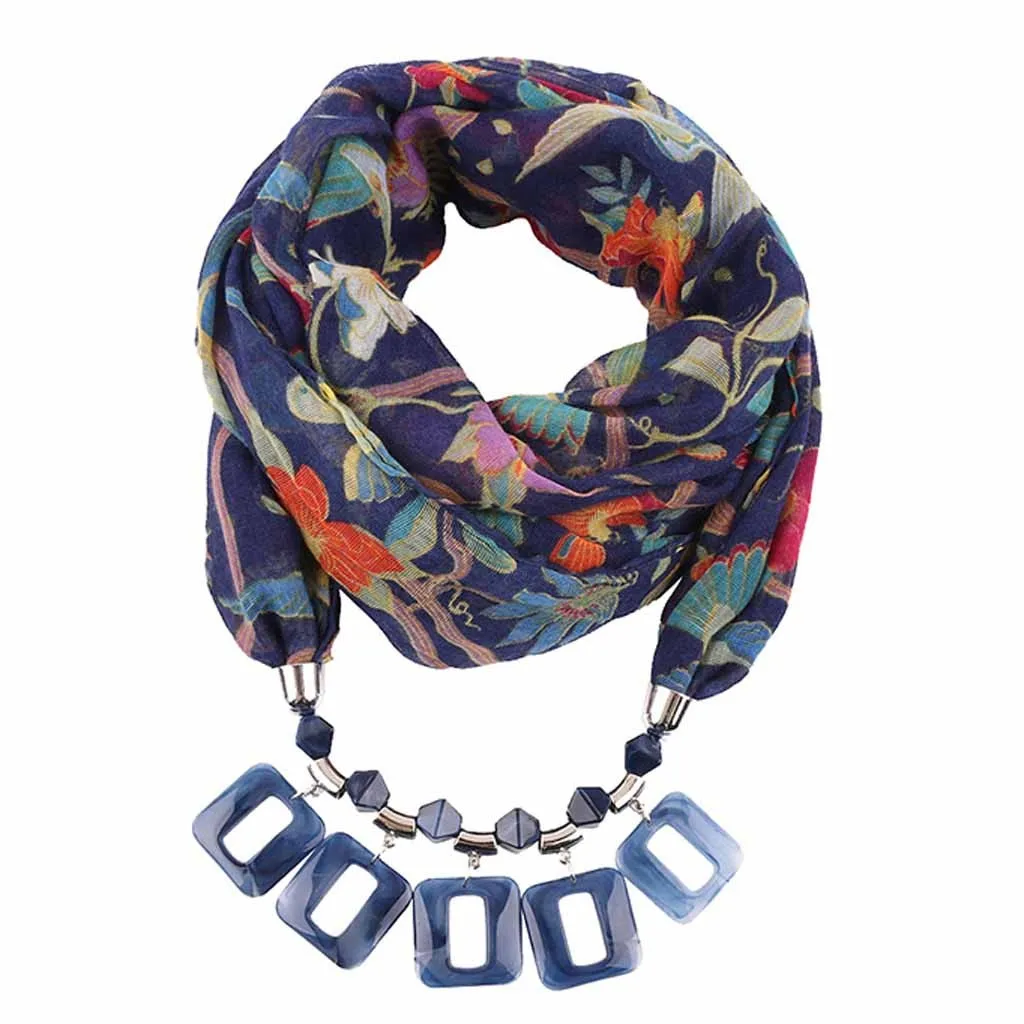 Новинка Осень Зима хлопок кисточкой шарфы этнические ожерелья ювелирные изделия акриловая подвеска Женский тюрбан популярный кулон шарф#928