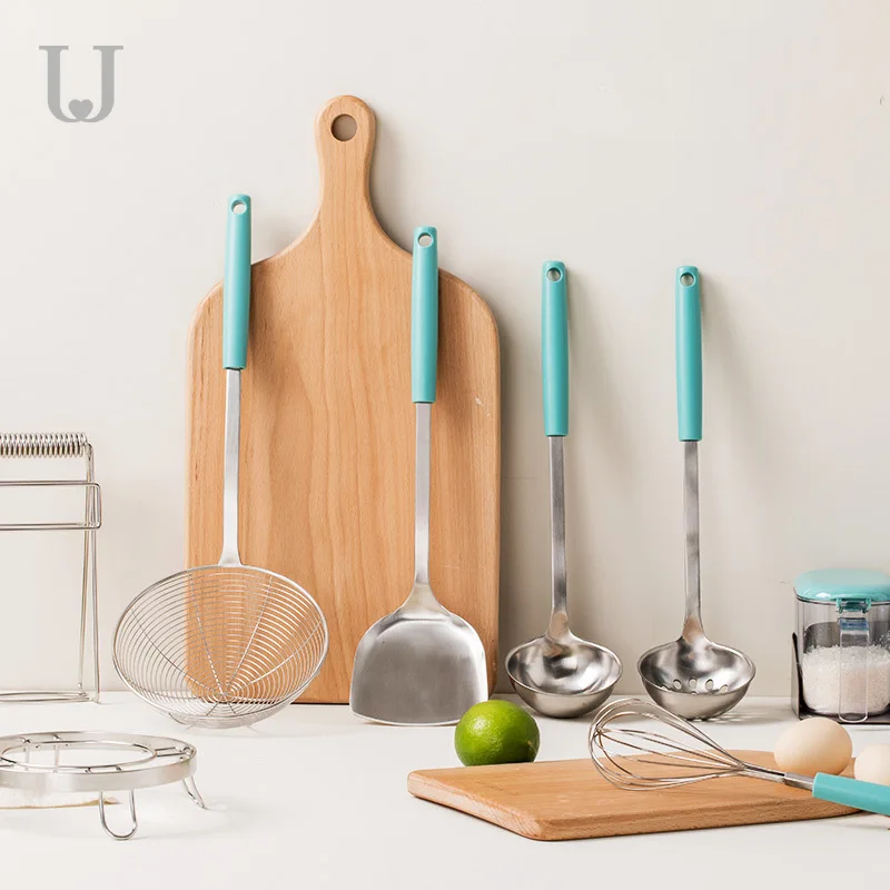 

Xiaomi Jordna&Judy 304 Stainless Steel Soup Spoon Colander Spatula Egg Beater Filter Spoon Kitchen Set Anti-scalding PP Handle
